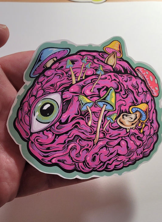 Mushroom Brain with Third Eye Sticker