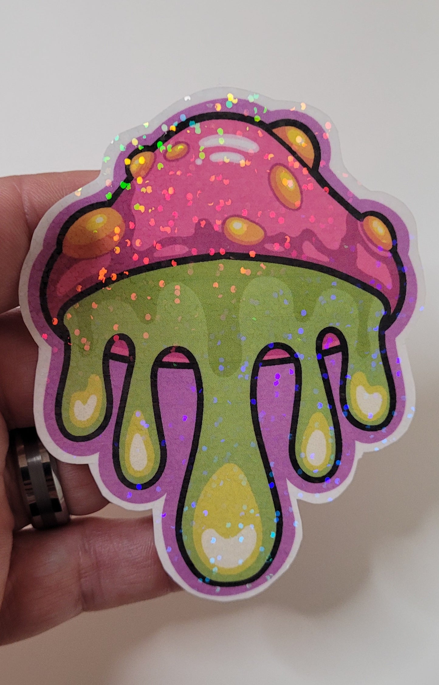 Drippy Shroom Sticker-Trippy Psychedelic Art