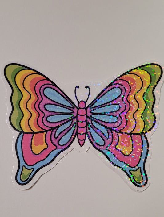 Holographic Rainbow Buttefly Sticker