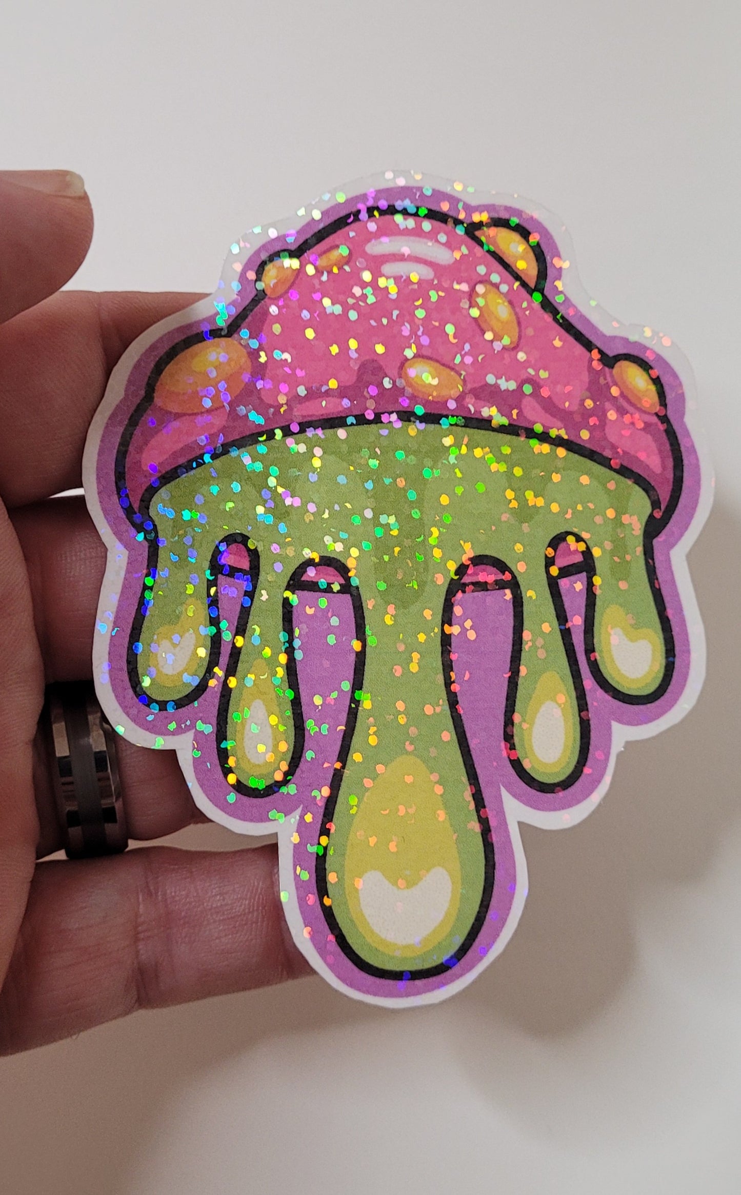 Drippy Shroom Sticker-Trippy Psychedelic Art