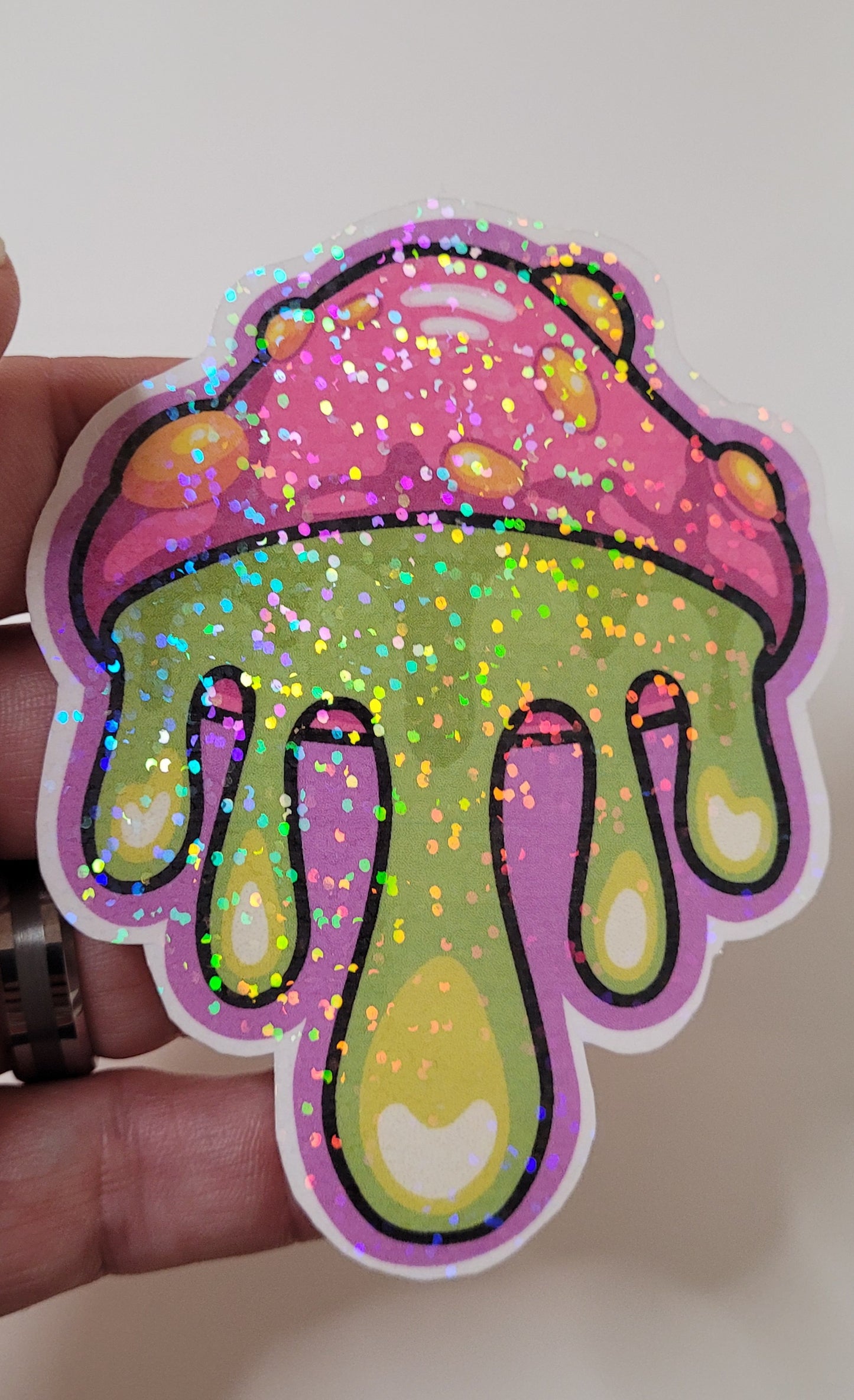 Drippy Shroom Sticker-Trippy Psychedelic Art