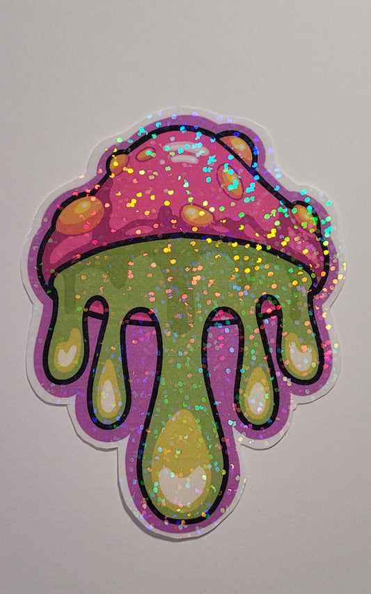 Drippy Shroom Sticker-Trippy Psychedelic Art