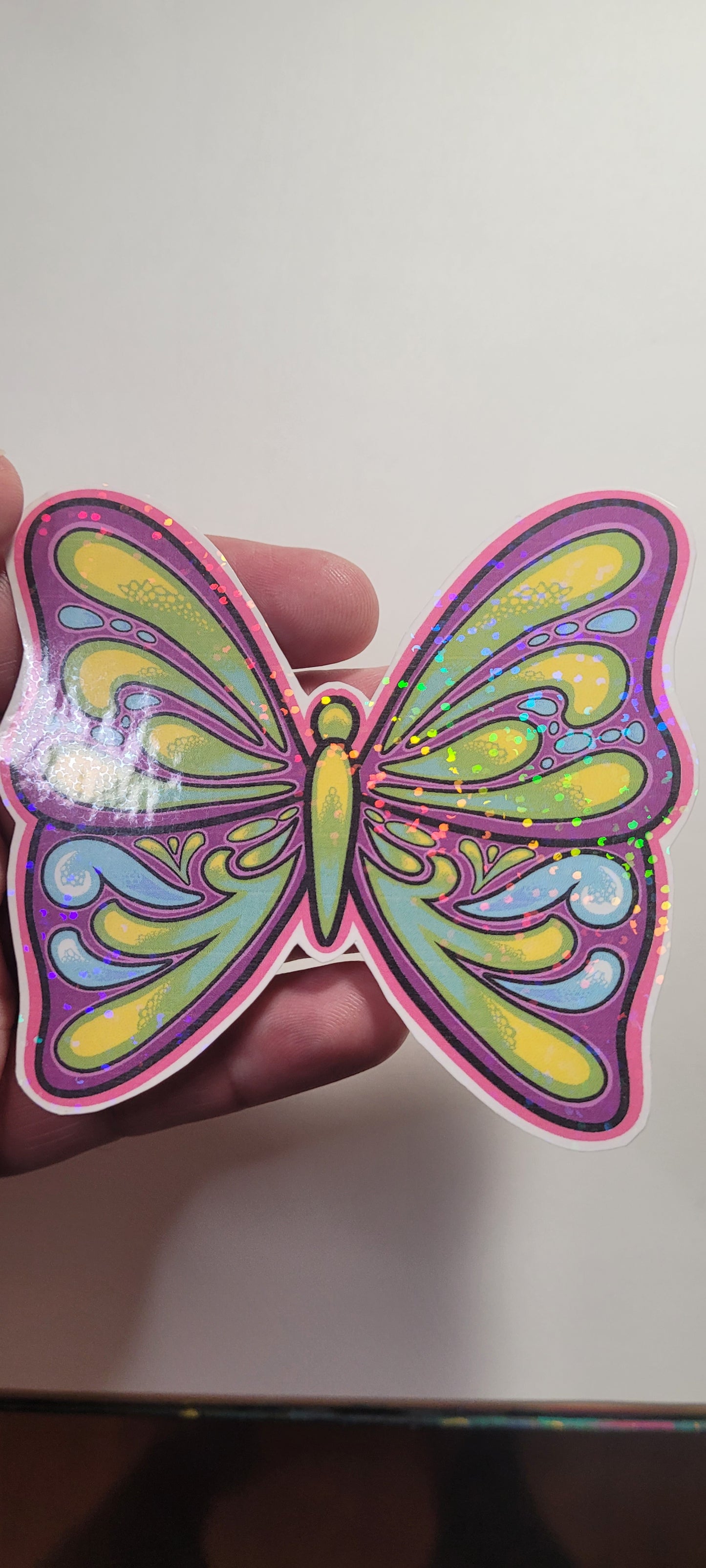 Holographic Buttefly Sticker- Green Glow