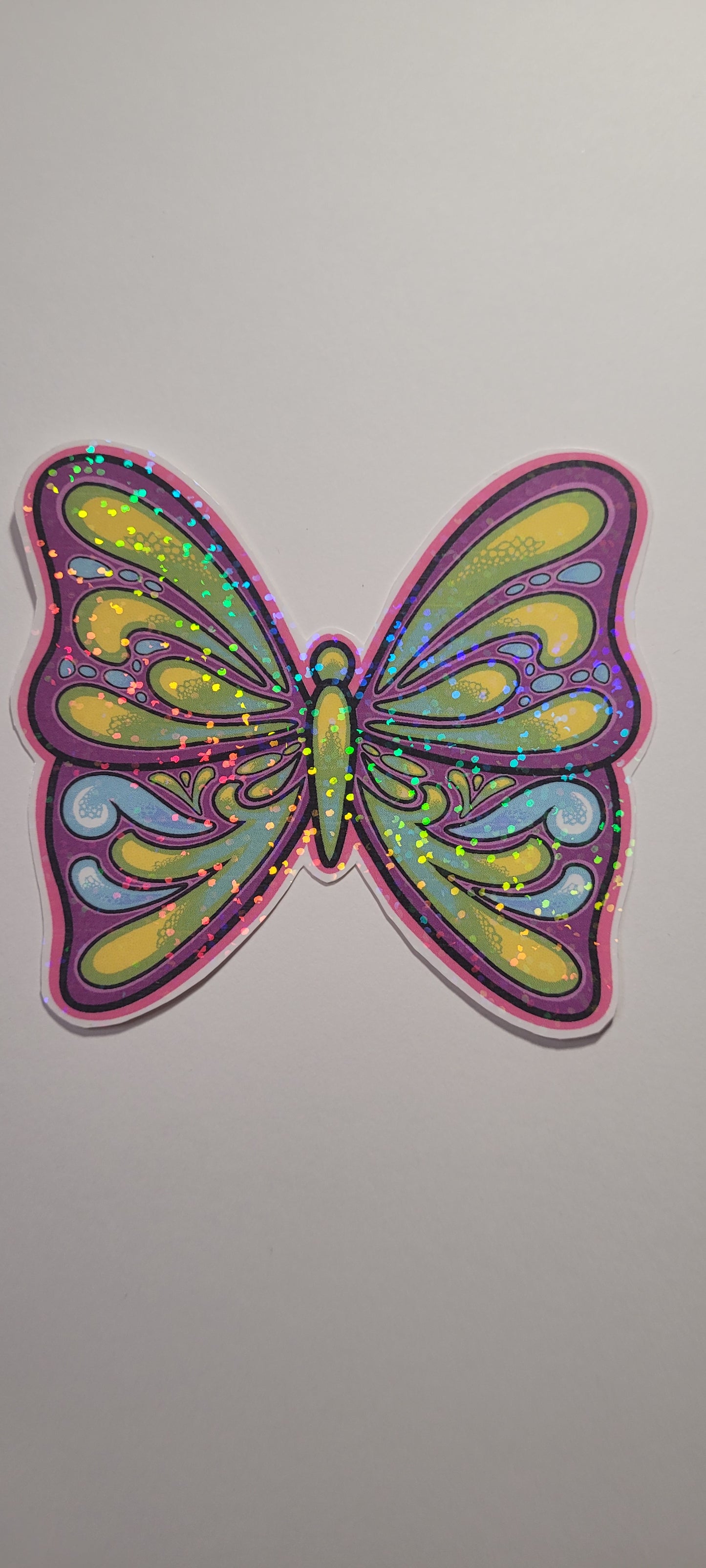Holographic Buttefly Sticker- Green Glow
