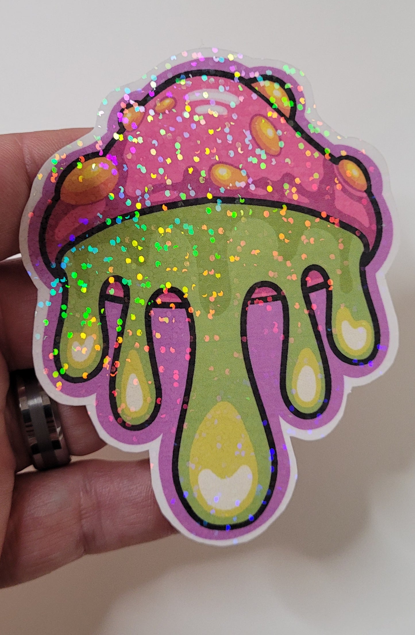Drippy Shroom Sticker-Trippy Psychedelic Art