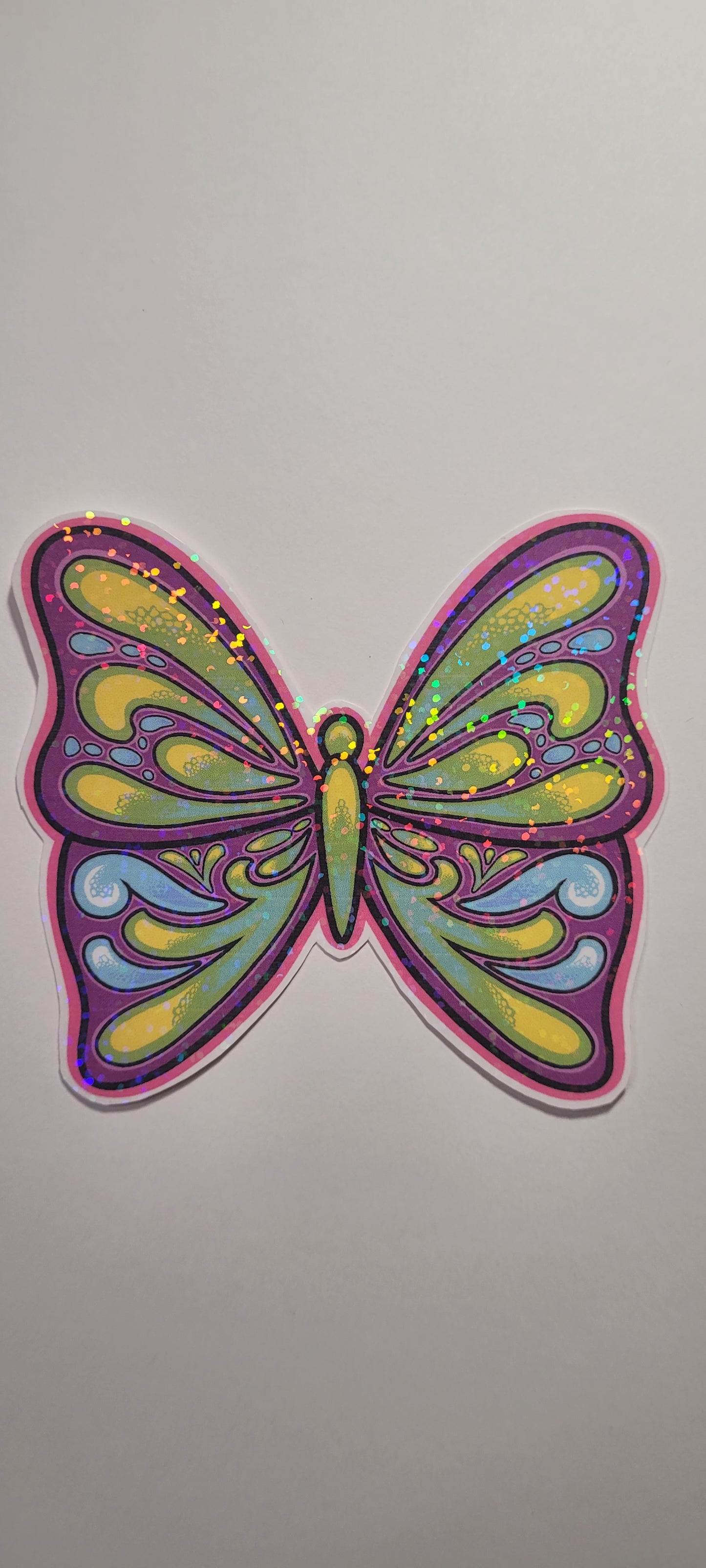 Holographic Buttefly Sticker- Green Glow