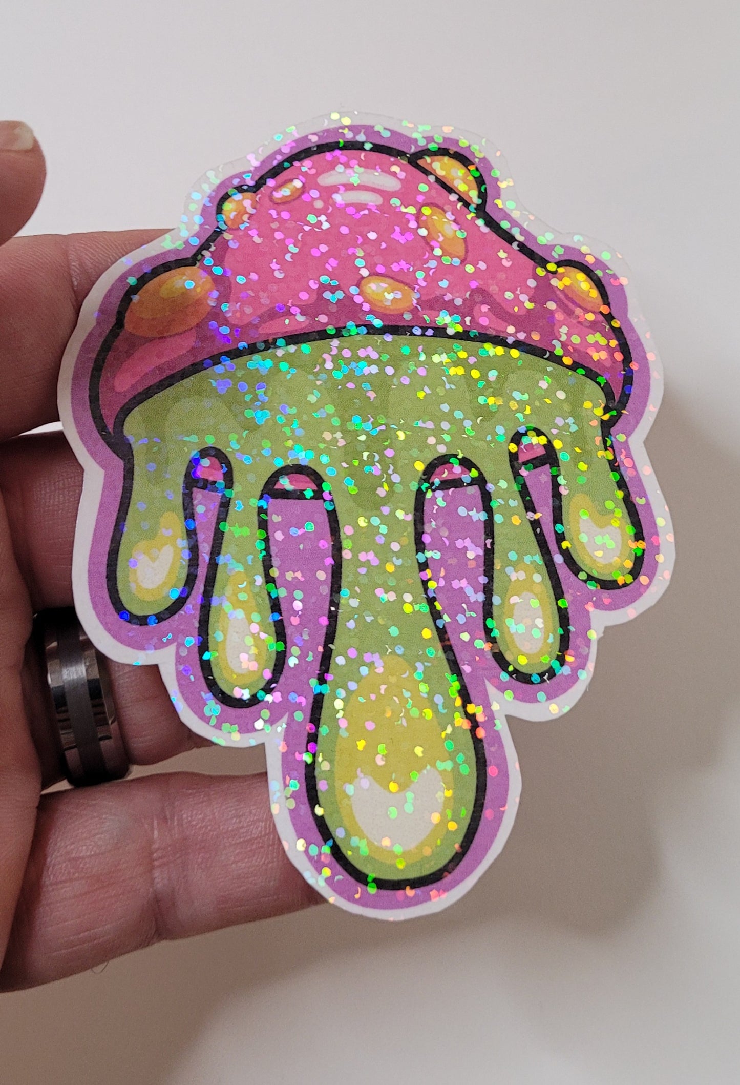 Drippy Shroom Sticker-Trippy Psychedelic Art