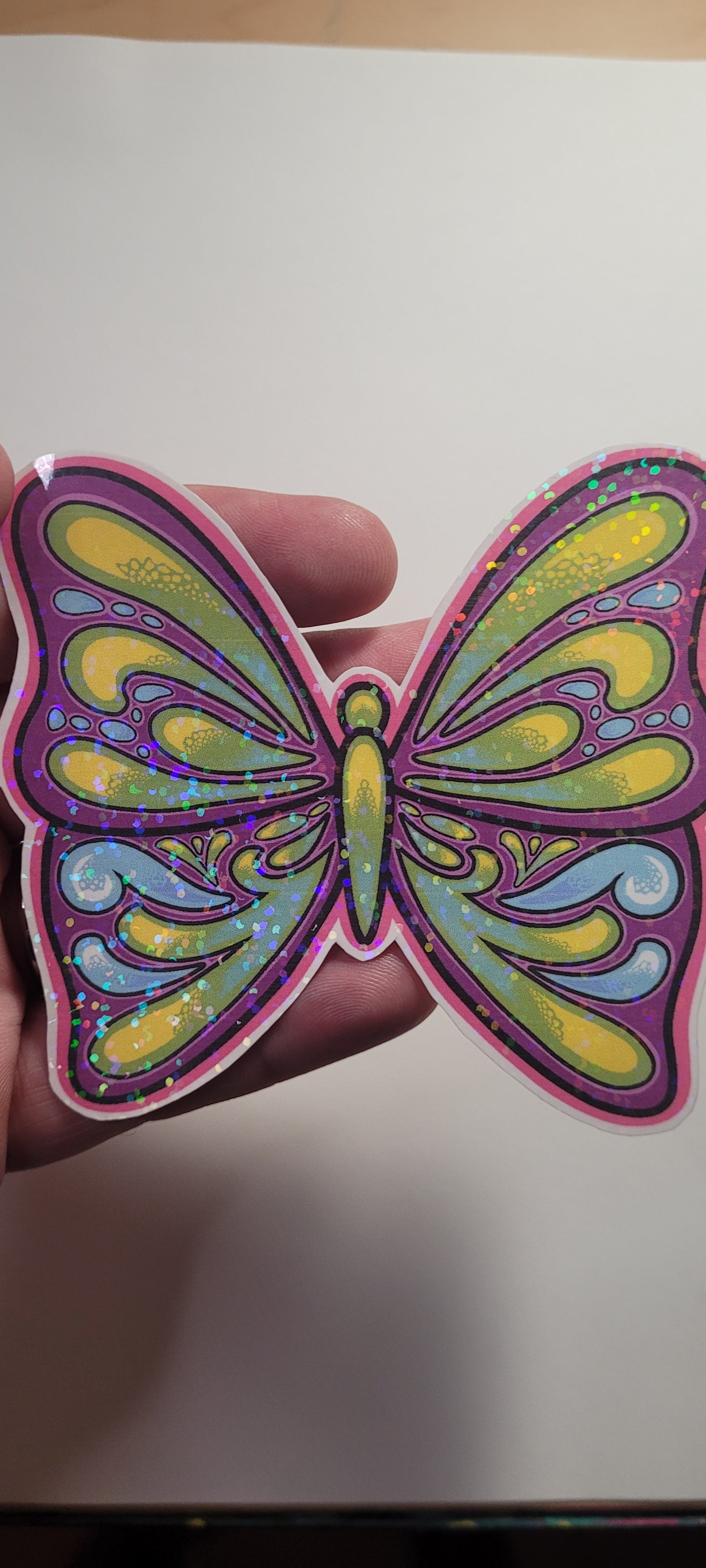 Holographic Buttefly Sticker- Green Glow